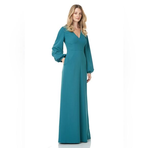 NWT! KAY UNGER bishop sleeve GOWN DRESS 14 - Picture 2 of 9
